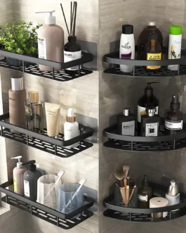 Bathroom Shelf Kitchen Storage Organizer Aluminum Alloy Shampoo Rack Shower Shelf Bathroom Accessories No Drill Shelf