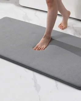 Silicone Shower Mat Non Slip Bath Rug Memory Foam Water Absorbent Quick Dry Bathroom Mat